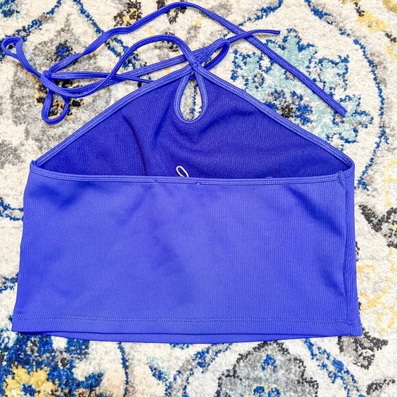 Zara Halter Tie Top Royal Blue Size L *NEVER WORN* - Picture 2 of 4